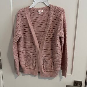 Cat & Jack Blush Pink Open Knit Cardigan
